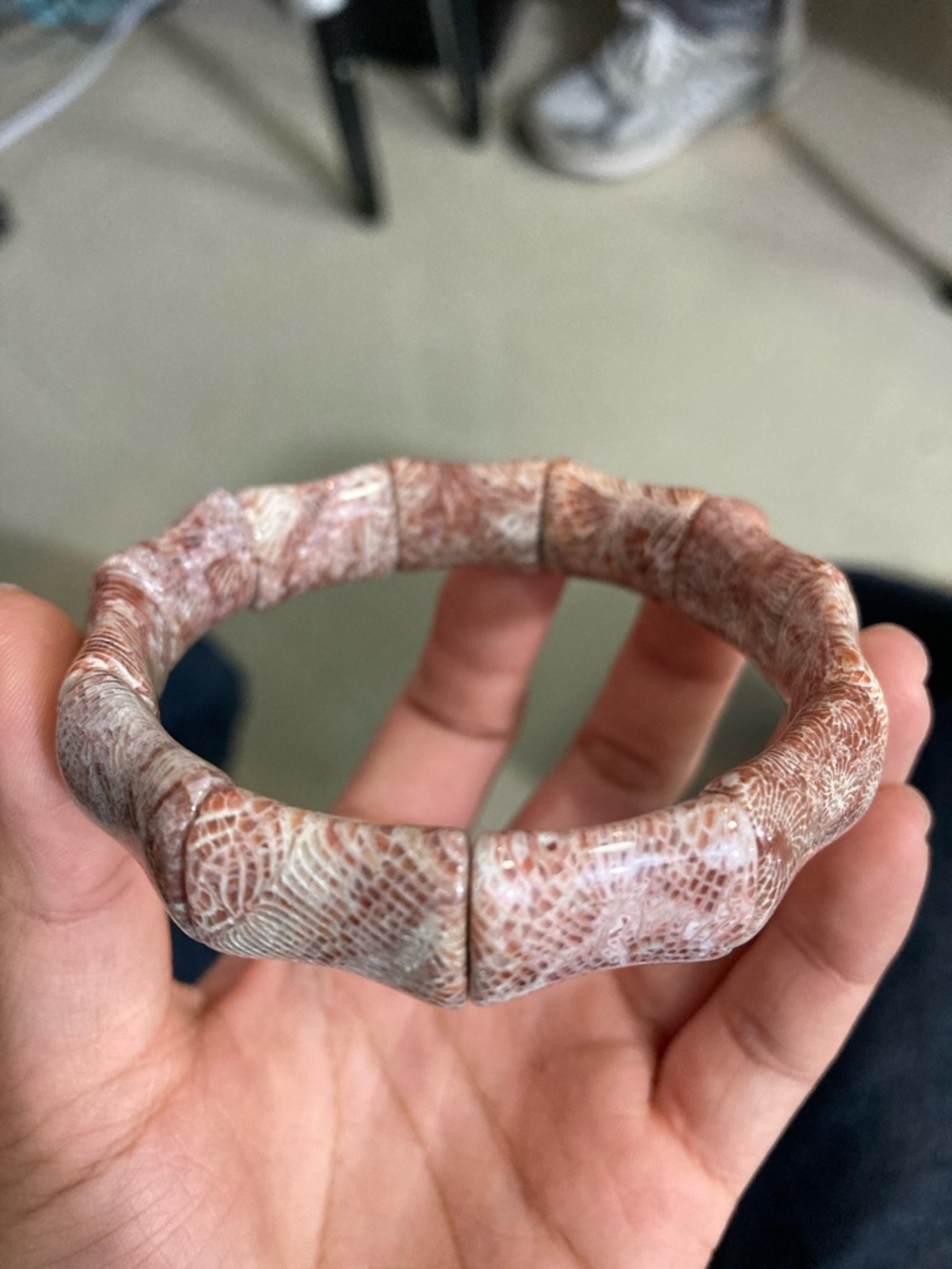 Natural Coral Brown-Tone Shell Bracelet